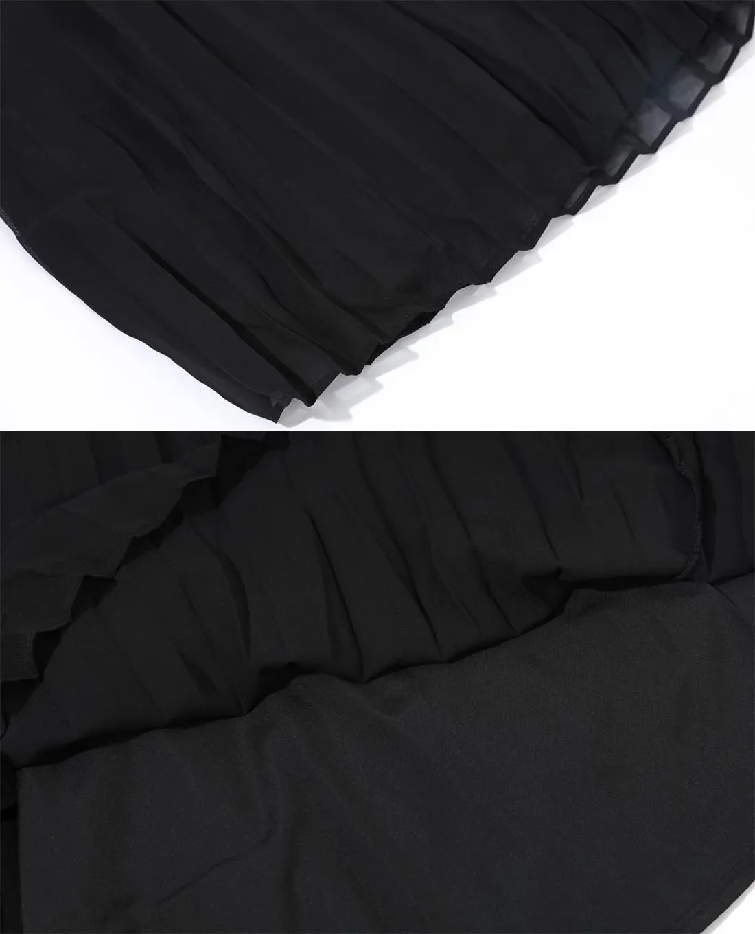 Women's Elastic Waist Pleated Chiffon Culottes Cropped Wide Leg Flowy Pants