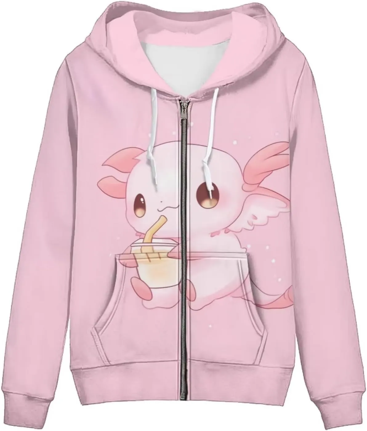 Women's Fashion Hoodies Sweatshirt Teen Girls Zip Up Jacket Long Sleeve Pullover Top XS-5XL
