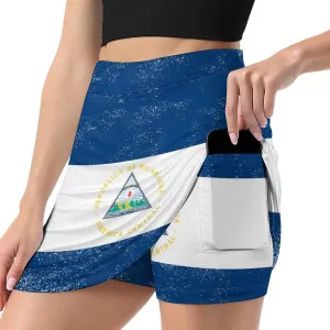 Women's Gay-Pride-Flag Tennis Skirt A-line Light-Proof Trouser Skirt with Shorts Pockets