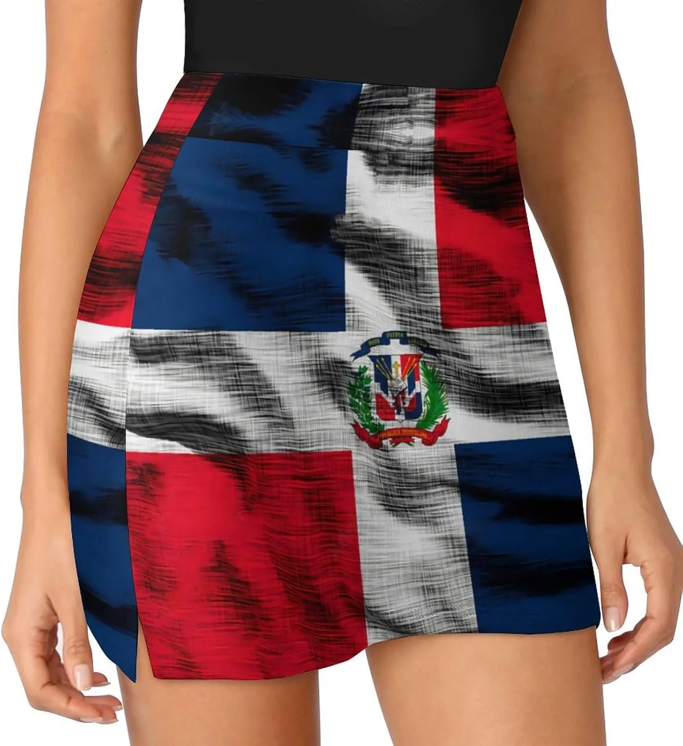 Women's Gay-Pride-Flag Tennis Skirt A-line Light-Proof Trouser Skirt with Shorts Pockets