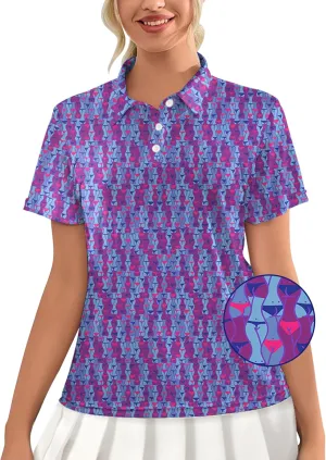 Womens Golf Shirts Moisture Wicking Golf Polo Shirts Quick Dry Short Sleeve for Women Tennis Shirts