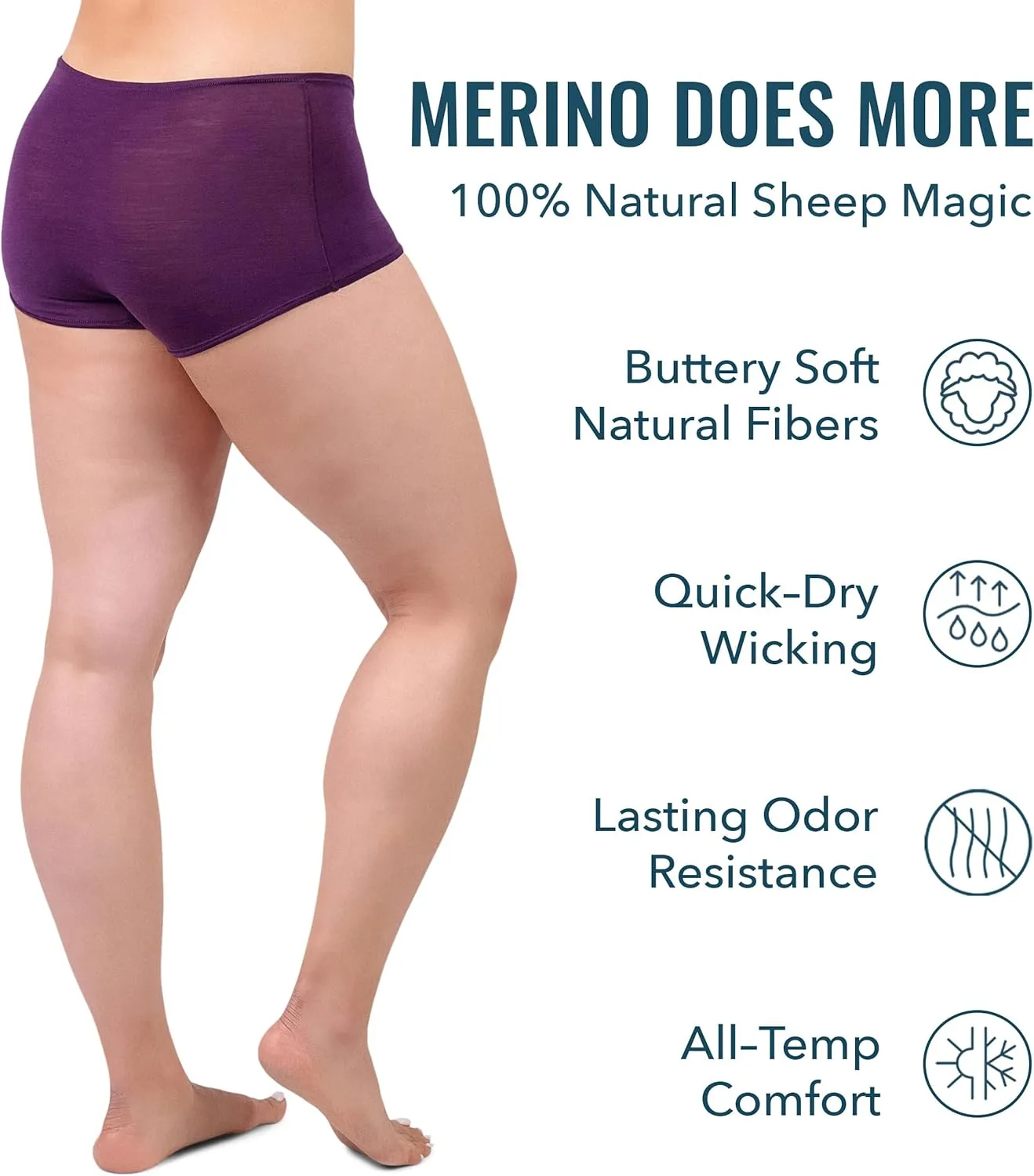 Women's Merino Boy Short By Woolly | RWS Certified | Soft, Breathable, Seattle Designed