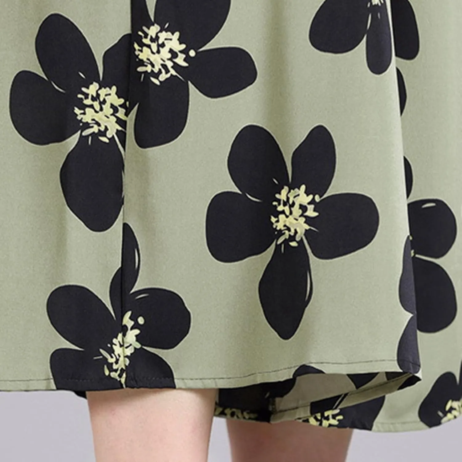 Womens Pleated Chiffon Culottes High Elastic Waist Wide Leg Pants Dressy For Women Knee Length
