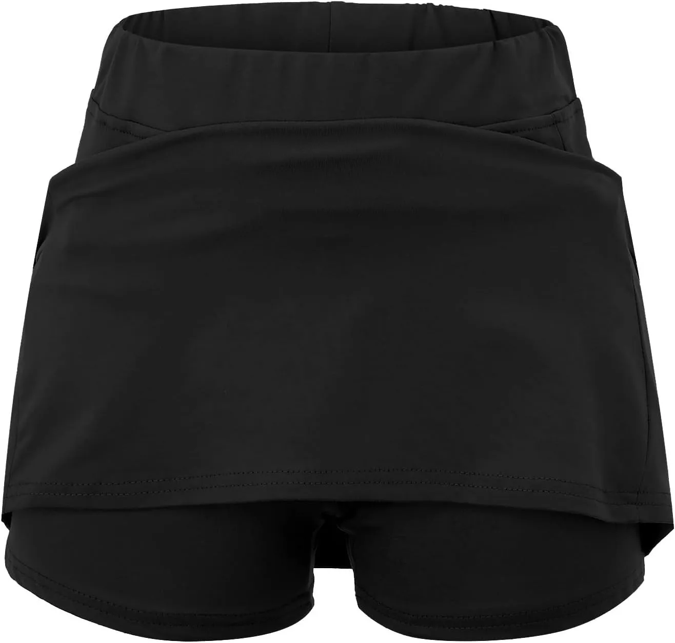 Womens Pocket Tennis Culottes Golf Athletic Tummy Control Skirt with Shorts Underneath Running Pickleball Yoga Skorts