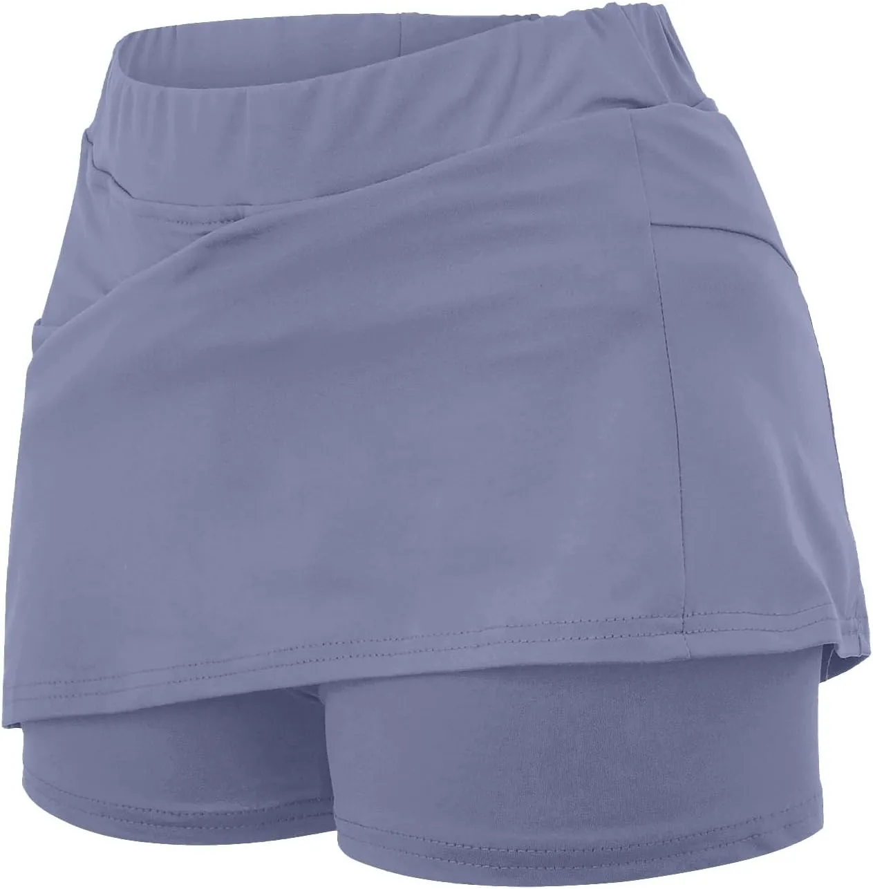 Womens Pocket Tennis Culottes Golf Athletic Tummy Control Skirt with Shorts Underneath Running Pickleball Yoga Skorts