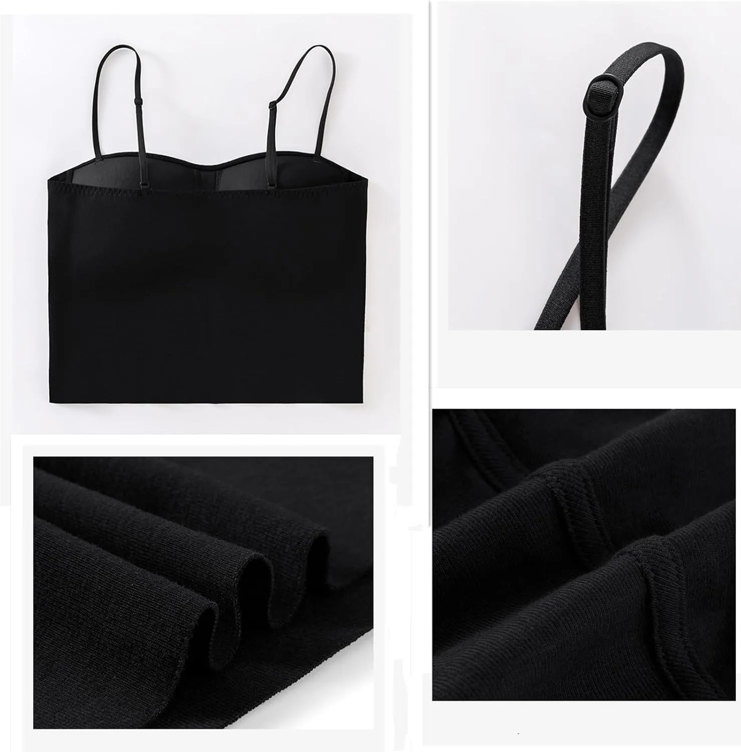 Women's Seamless Camisole Top Wirefree Built in Bra Spaghetti Strap Tank Top Sexy Sports Bras Yoga Fitness Running