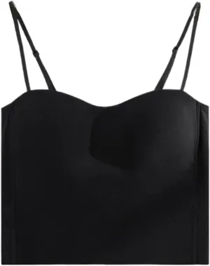 Women's Seamless Camisole Top Wirefree Built in Bra Spaghetti Strap Tank Top Sexy Sports Bras Yoga Fitness Running
