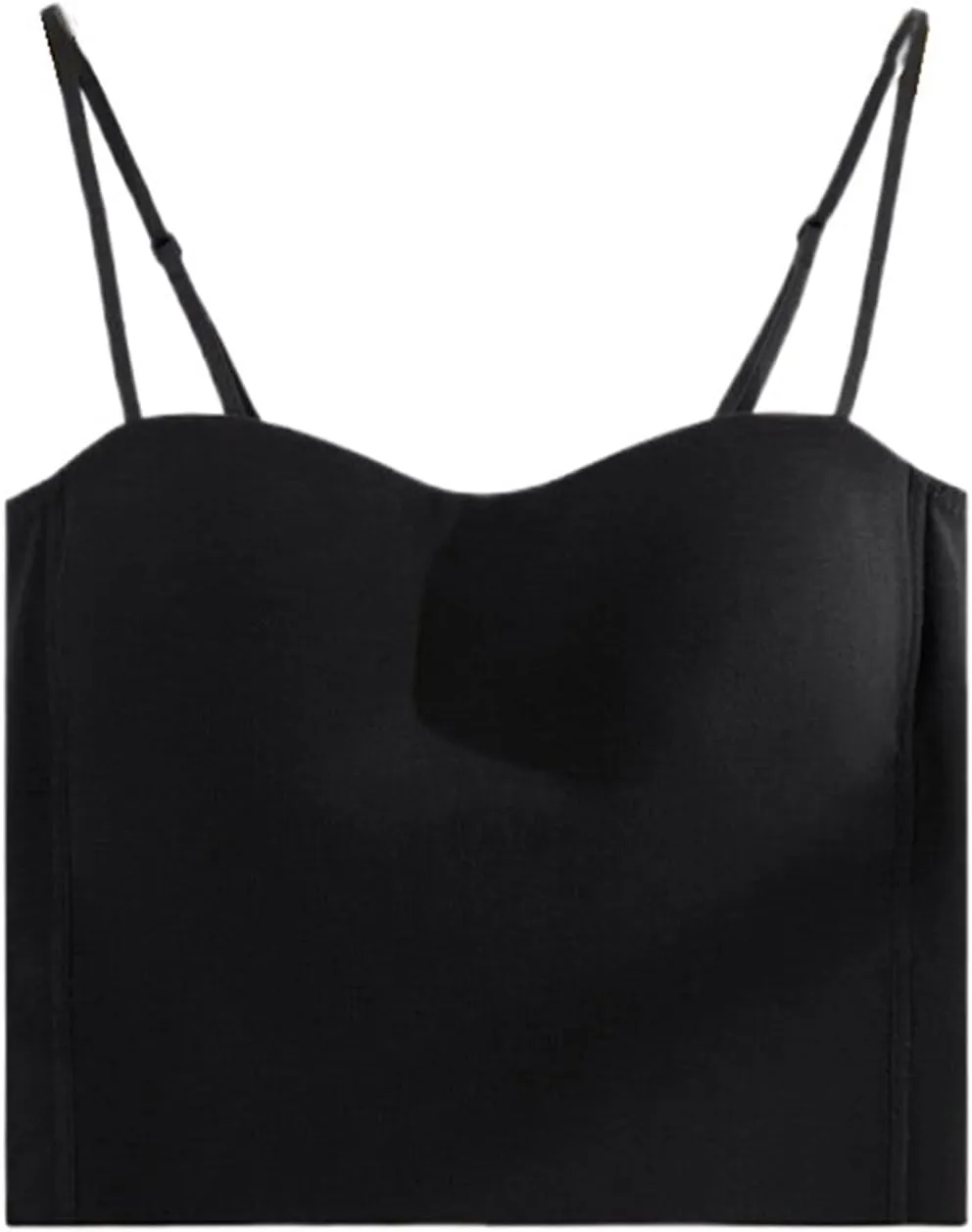 Women's Seamless Camisole Top Wirefree Built in Bra Spaghetti Strap Tank Top Sexy Sports Bras Yoga Fitness Running