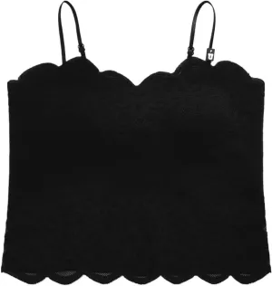 Women's Sexy Lace Patchwork Bralettes Camisoles Adjustable Spaghetti Strap Tank Top Breathable Cami Tank Top