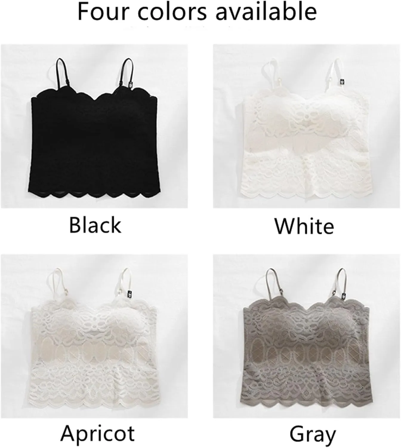 Women's Sexy Lace Patchwork Bralettes Camisoles Adjustable Spaghetti Strap Tank Top Breathable Cami Tank Top