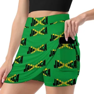 Womens Short Skirt Flag of Panama Golf-Skirts Classic Mini Skirt High Waist Workout Skort