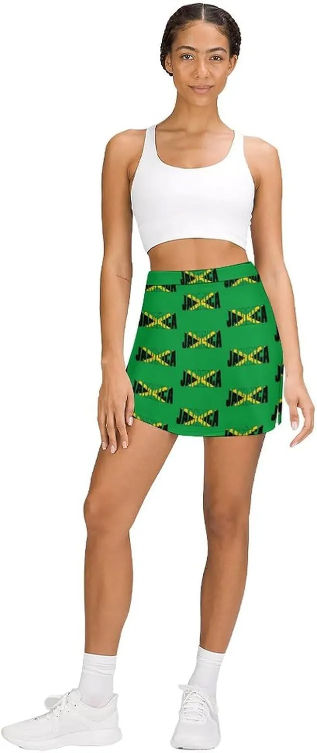 Womens Short Skirt Flag of Panama Golf-Skirts Classic Mini Skirt High Waist Workout Skort