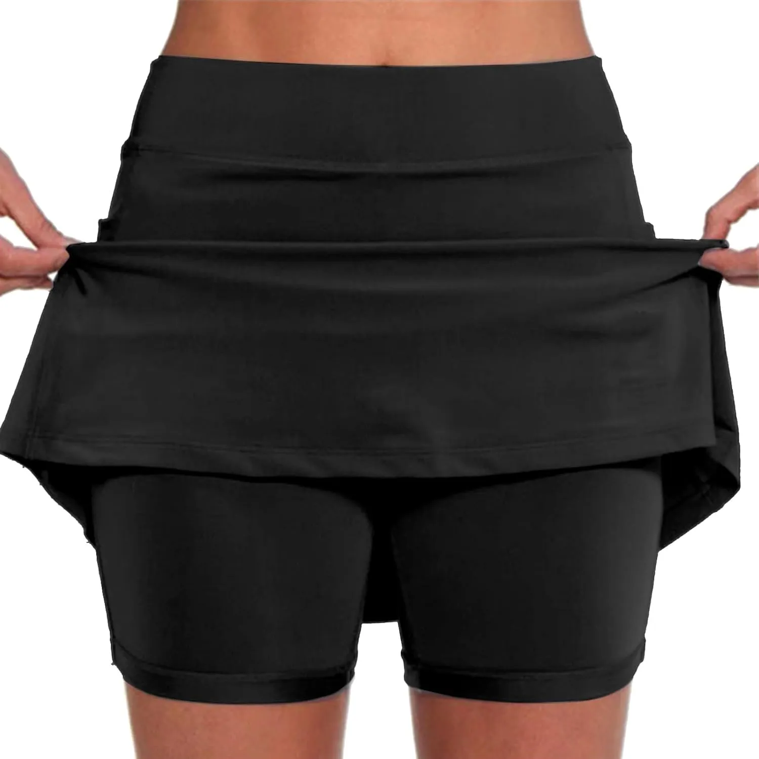 Womens Skorts with Pockets Tummy Control High Waisted Athletic Tennis Golf Skirts Plus Size Athletic Yoga Culottes
