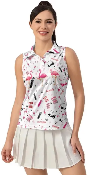 Women's Sleeveless Golf Top Golf Shirts Funny Golf Apparel Athletic Golf Moisture Wicking Sleeveless Polo Shirt