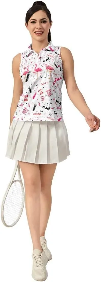 Women's Sleeveless Golf Top Golf Shirts Funny Golf Apparel Athletic Golf Moisture Wicking Sleeveless Polo Shirt