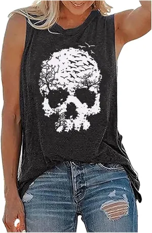 Womens Tank Tops Summer T Shirts Sleeveless Casual Loose Tunic Blouses