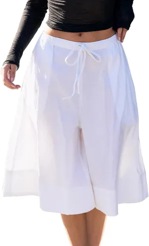Women's Wide Leg Capri Pants Casual Baggy Culottes Elastic Waist Drawstring Cropped Palazzo Pants with Pockets