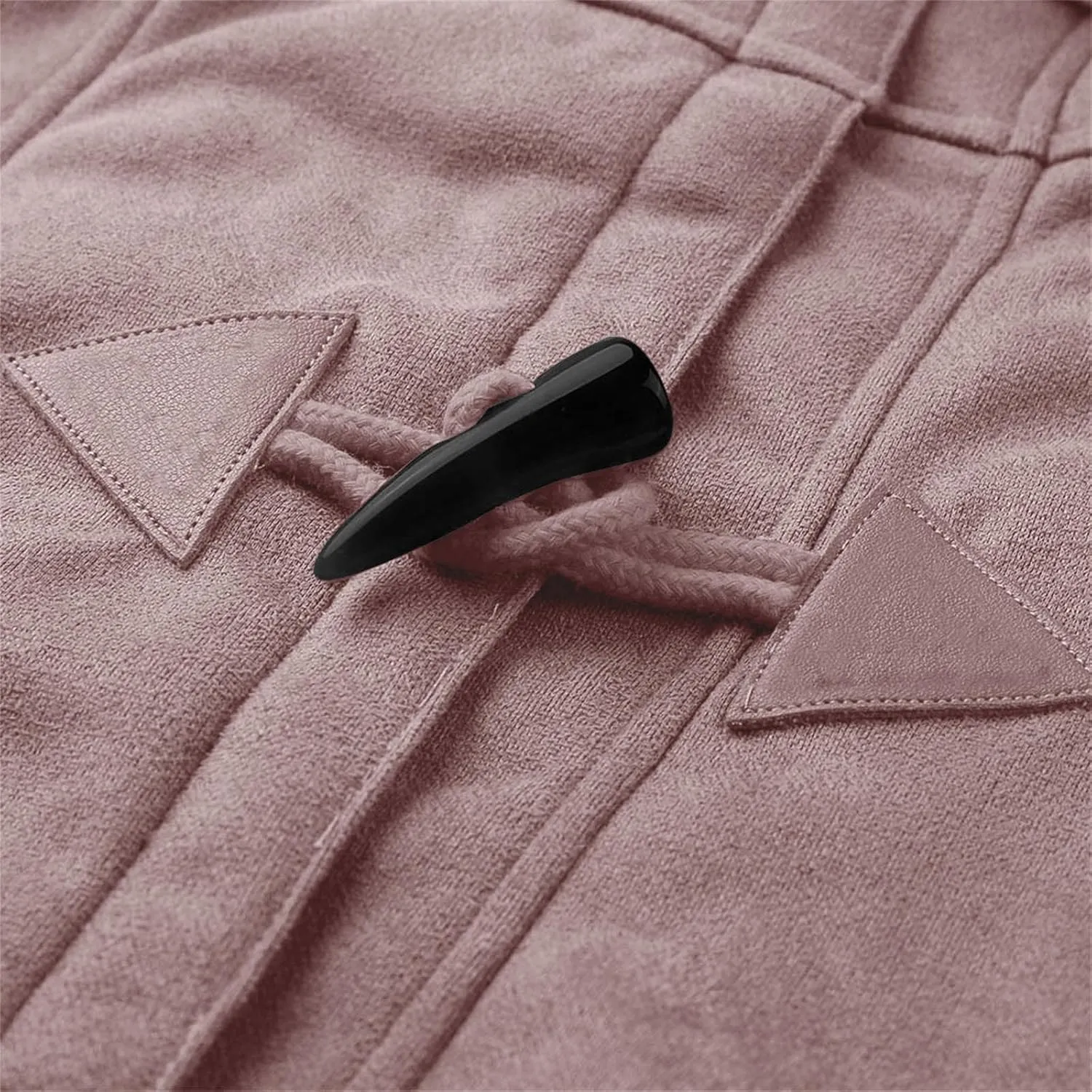 Womens Winter Sherpa Fleece Lined Jacket Long Plus Size Horn Button Wool Trench Coat Warm Thick Hooded Peacoat Outwear