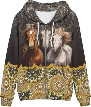 Women's Zip Up Long Sleeve Oversized Drawstring Hoodie Hooded Sweatshirt Pullover Top with Pockets