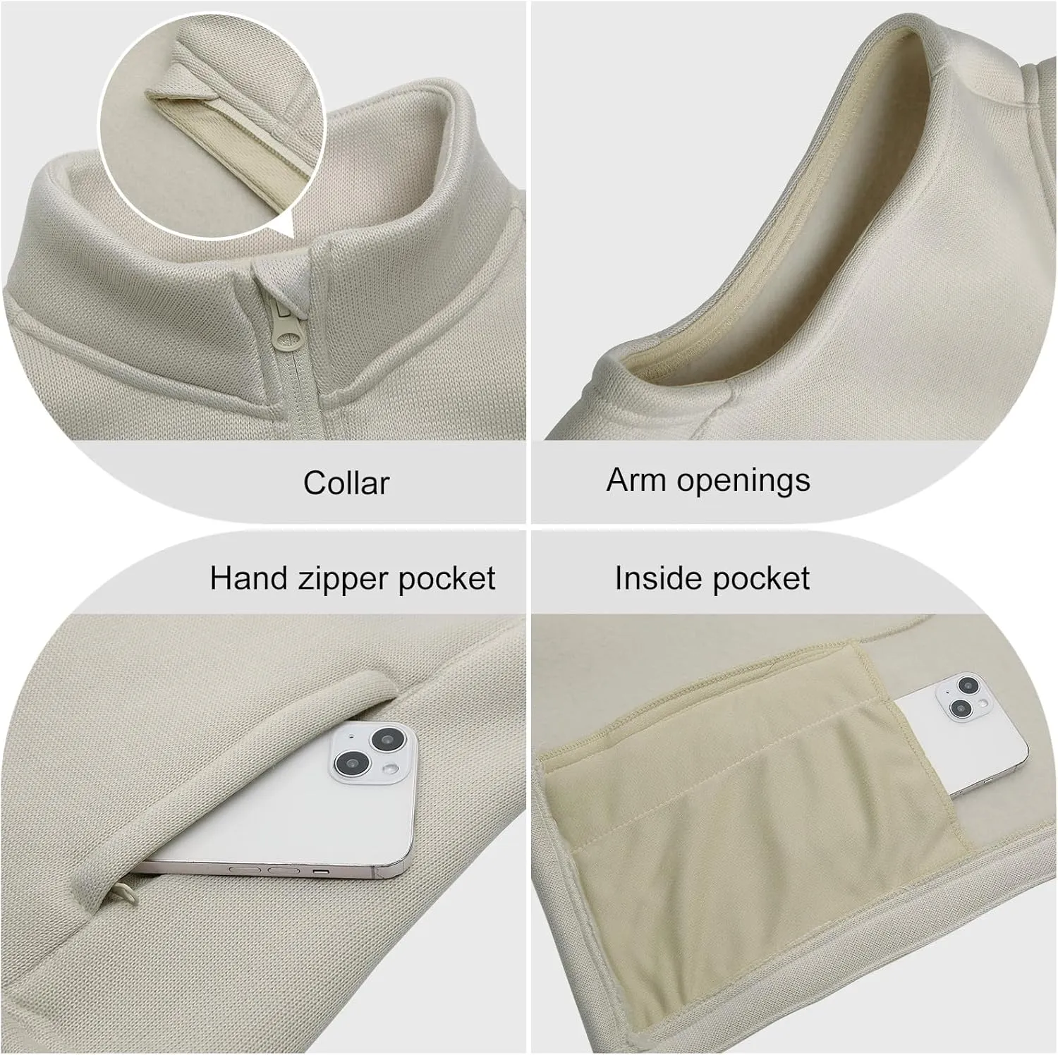 Womens Zip Up Sweater Fleece Vest Athletic Sweater Knitted Vests Thermal Sleeveless Jacket with Zipper Pockets