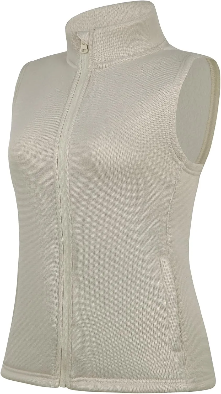 Womens Zip Up Sweater Fleece Vest Athletic Sweater Knitted Vests Thermal Sleeveless Jacket with Zipper Pockets