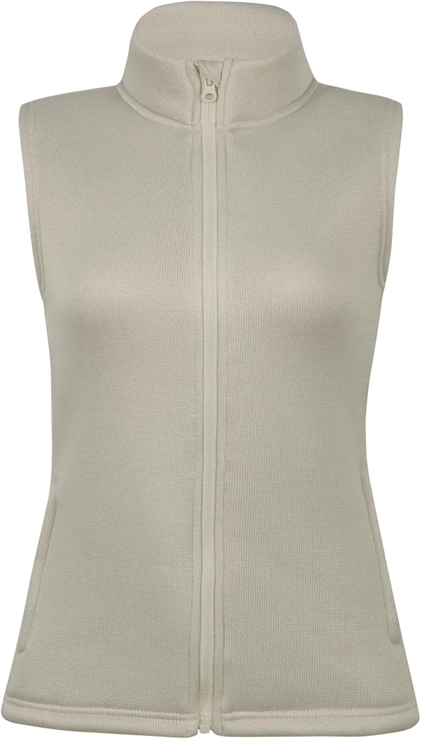 Womens Zip Up Sweater Fleece Vest Athletic Sweater Knitted Vests Thermal Sleeveless Jacket with Zipper Pockets