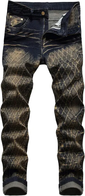 XUETON Mens Denim Pants Skinny Slim Fashion Streetwear Destroyed Distressed Straight Hip Hop Biker Stretchy Jeans