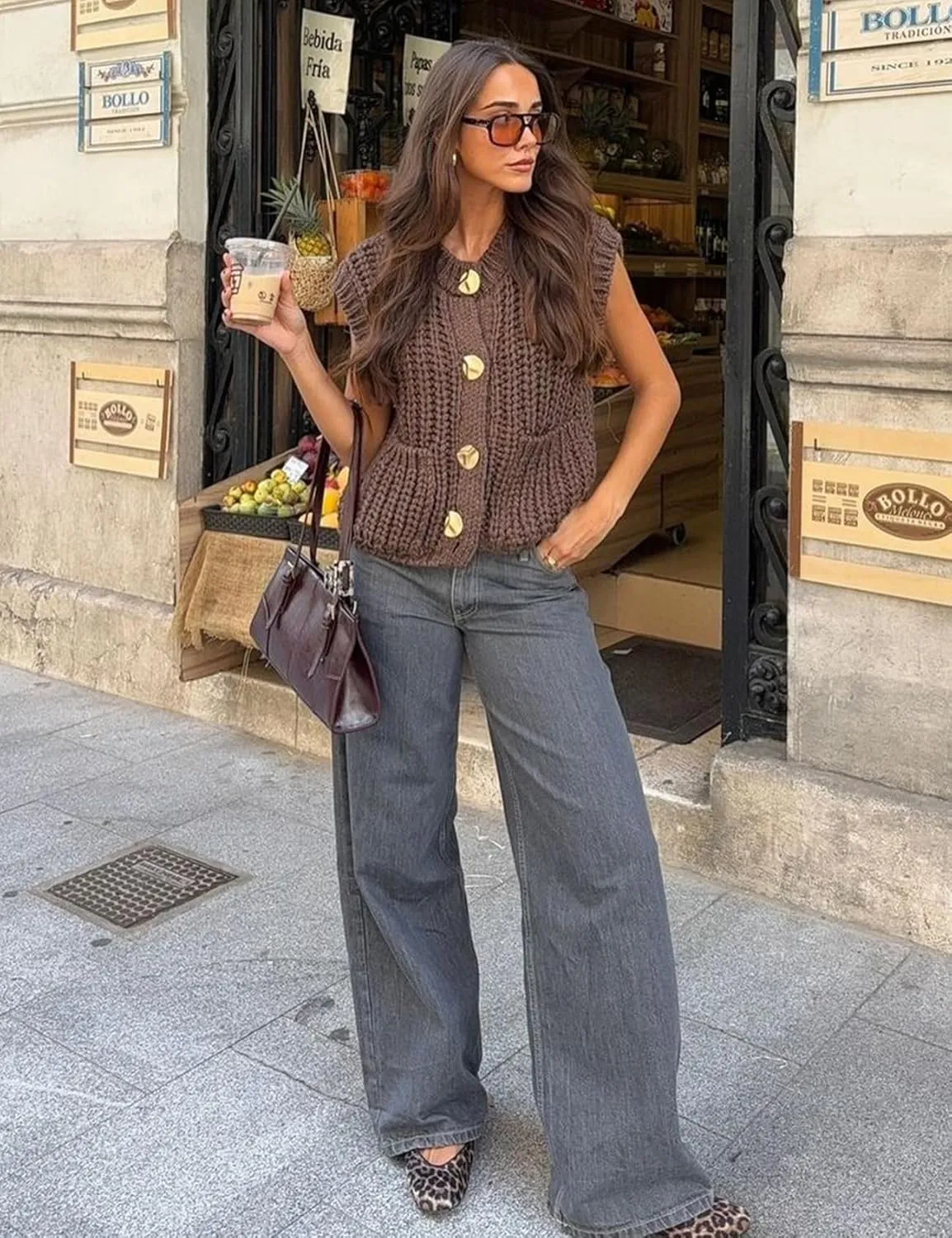 Yimoon Sweater Vest Women Cropped Gold Button Chunky Knit Vest Sleeveless Crop Knit Cardigan