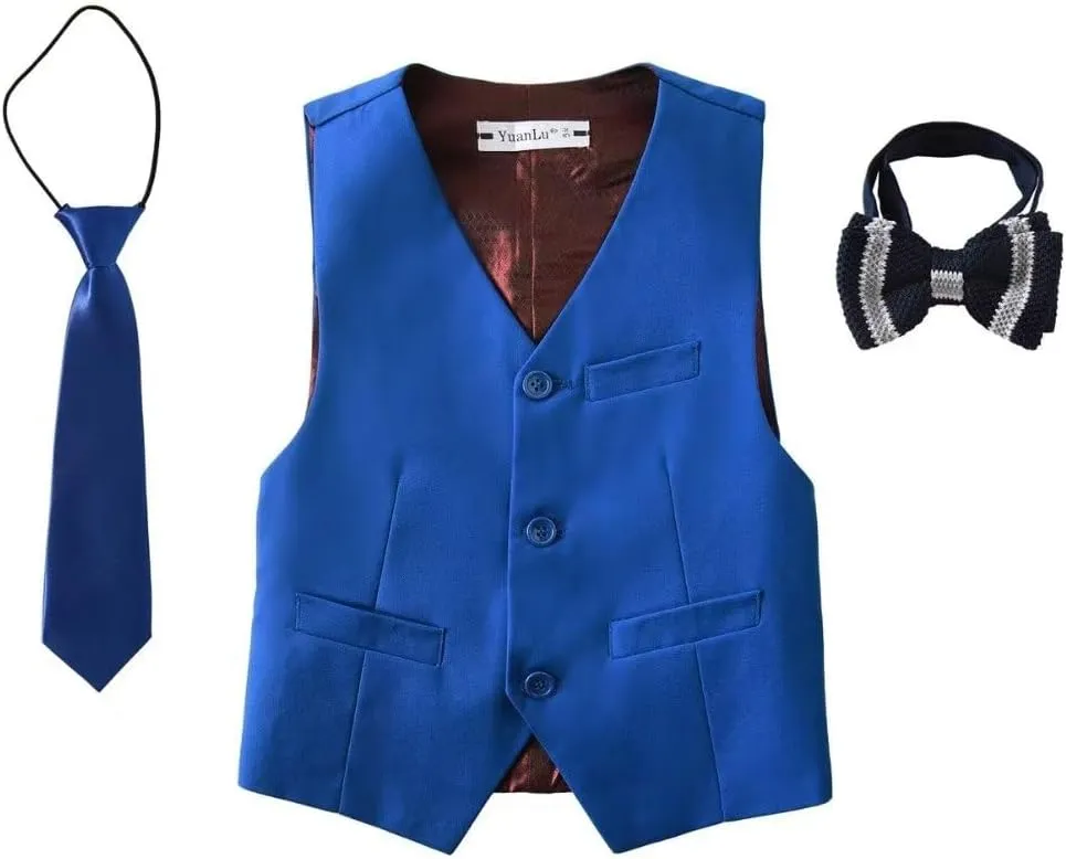 YuanLu Kids Suits for Boys Tuxedo Wedding Ring Bearer Outfit Boy Toddler Suit Formal Vest Set