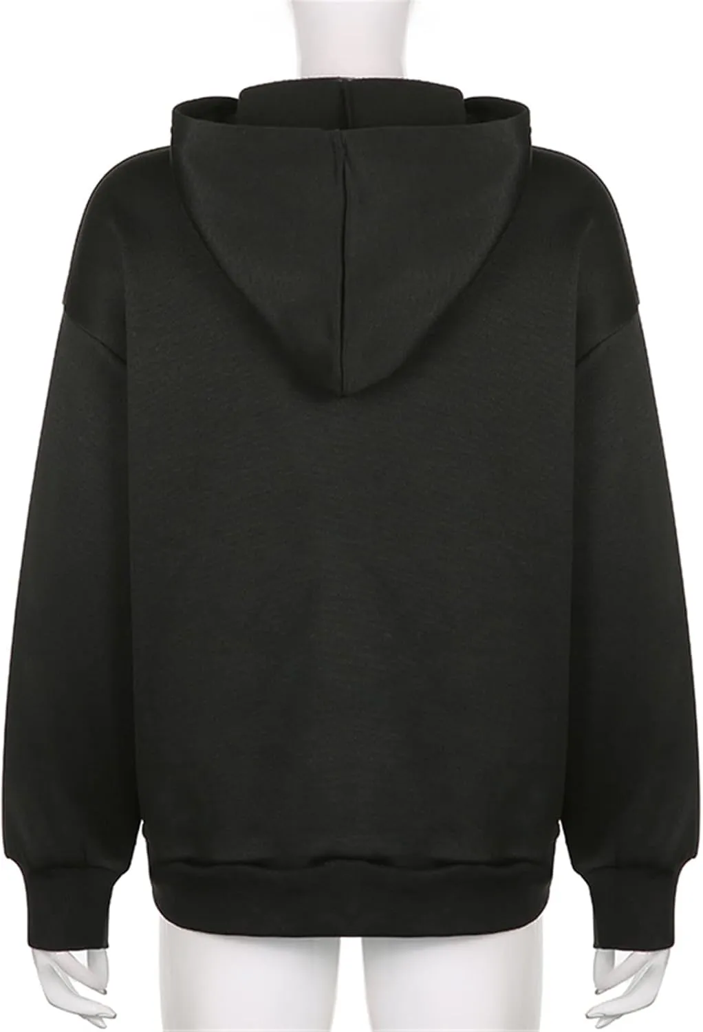 Yuemengxuan Women Man Goth Hoodie Sweatshirts Y2k Aesthetic Zip Up Jacket 90s Long Sleeve Graphic Coat Couple Top Streetwear