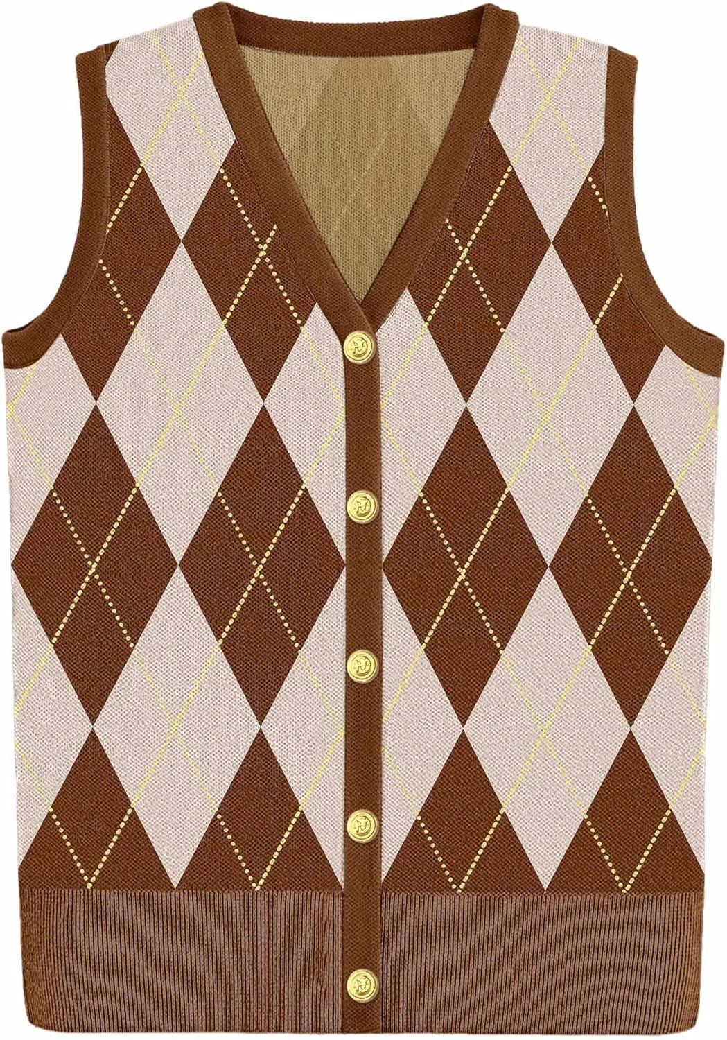 Zeagoo Womens Sweater Vest V Neck Button Down Shirts Trendy Knit Sleeveless Cardigan Top Shirt S-XXL