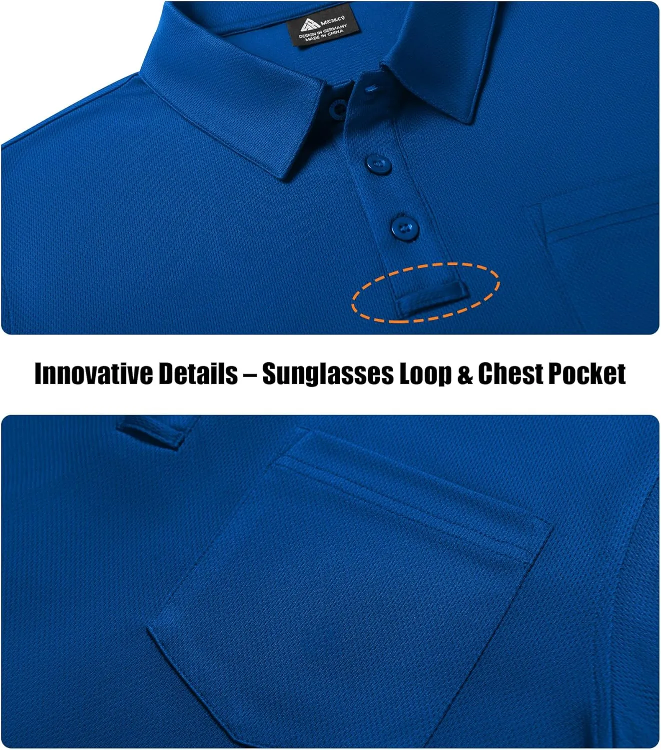 ZITY 3 Pack Long Sleeve Polo Shirts for Men with Pocket Moisture Wicking Outdoor Workwear Office Casual Collared Shirts Fall